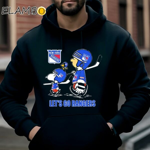Peanuts Characters New York Rangers Walking 2024 Stanley Cup Playoffs Let's Go Rangers Shirt Hoodie Hoodie