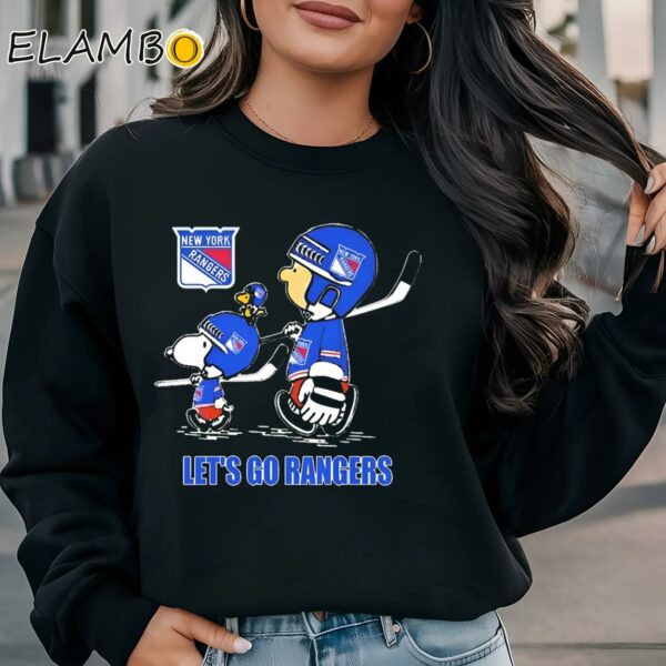 Peanuts Characters New York Rangers Walking 2024 Stanley Cup Playoffs Let's Go Rangers Shirt Sweatshirt Sweatshirt