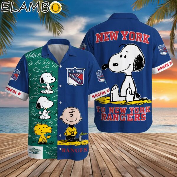 Peanuts Snoopy Charlie Brown New York Rangers Hawaiian Shirts Printed Aloha