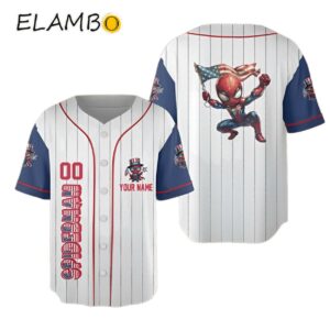 Personalized Spiderboy Cartoon Fourth July Sport Baseball Jersey Printed Thumb