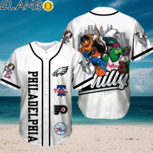 Philadelphia Sport Teams Eagles Phillies Flyers 76ers Baseball Jersey Aloha Shirt Aloha Shirt