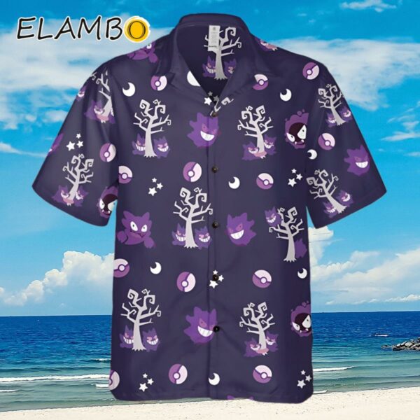 Pokemon Trendy Hawaiian Shirt Gengar Evolution Purple Hawaii Shirt Aloha Shirt Aloha Shirt