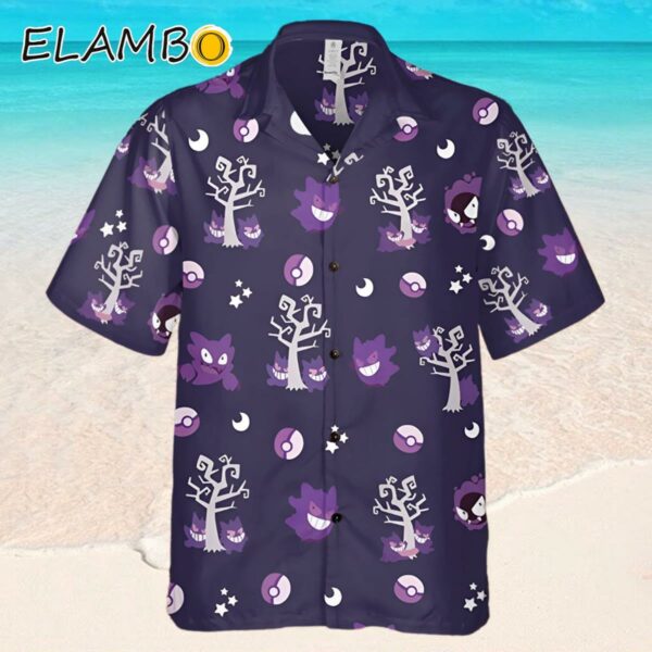 Pokemon Trendy Hawaiian Shirt Gengar Evolution Purple Hawaii Shirt Hawaaian Shirt Hawaaian Shirt
