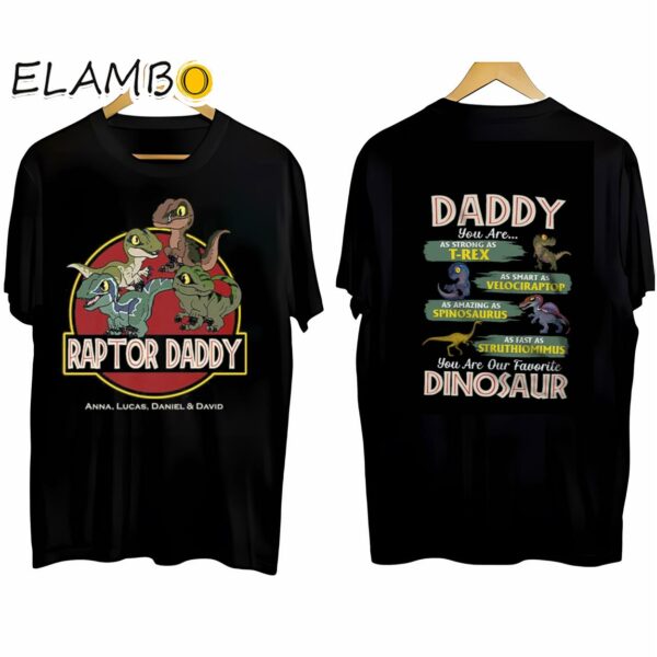 Raptor Daddy Personalized Gifts For Dad Shirt Black Shirt Black Shirt