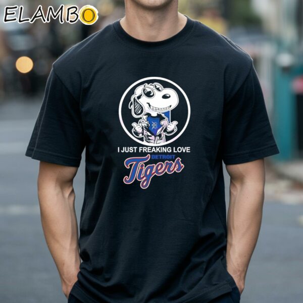Snoopy I Just Freaking Love Detroit Tigers Shirt Black Shirts 18