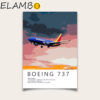 Southwest Boeing 737 Poster Fine Aviation Artwork Airplane Poster