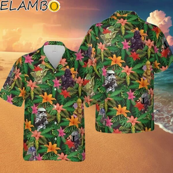Star Wars Disney Cartoon Movie Colorful Tropical Leaves Floral Disney Hawaiian Shirt Hawaaian Shirt Hawaaian Shirt