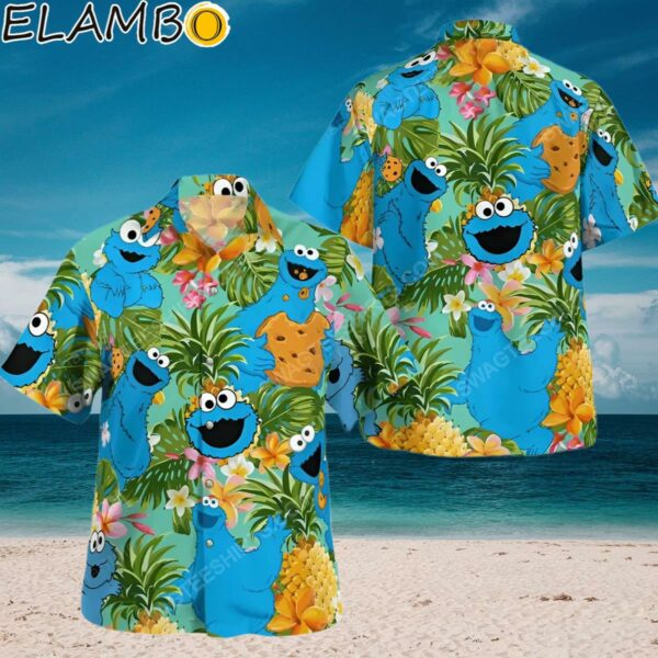 The Muppet Show Cookie Monster 3d Hawaiian Shirt Print Tropical Summer Beach Gift For Men Aloha Shirt Aloha Shirt
