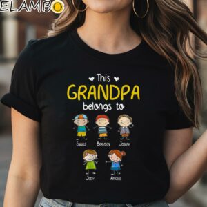 This Grandpa Belongs To Cute Family Personalized T shirt Gift For Fathers and Grandfathers Black Shirt Shirt