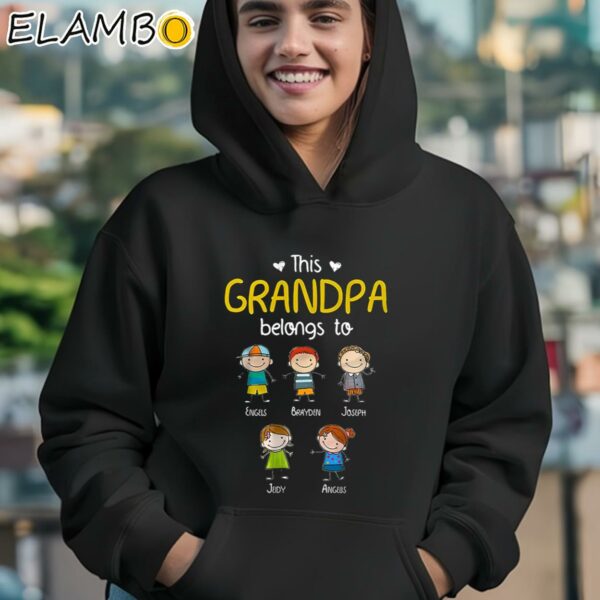 This Grandpa Belongs To Cute Family Personalized T shirt Gift For Fathers and Grandfathers Hoodie 12