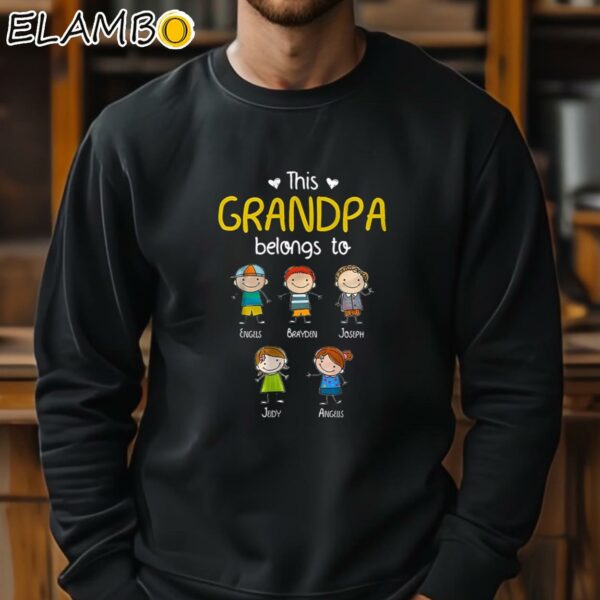 This Grandpa Belongs To Cute Family Personalized T shirt Gift For Fathers and Grandfathers Sweatshirt 11