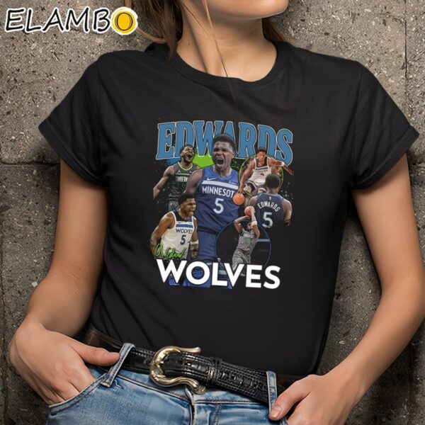 Timberwolves Anthony Edwards Wolves Shirt Black Shirts 9