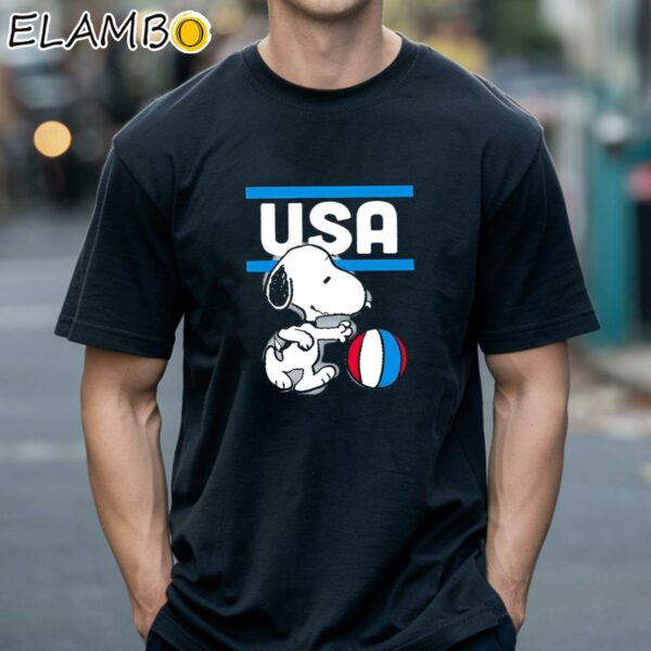 USA Snoopy Basketball Shirt Black Shirts 18