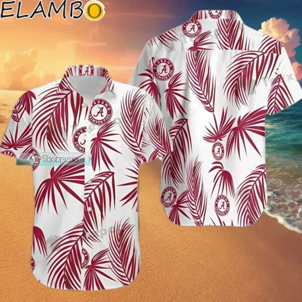 Alabama Crimson Tide Flower Leaf Pattern Hawaiian Shirt Hawaaian Shirt Hawaaian Shirt