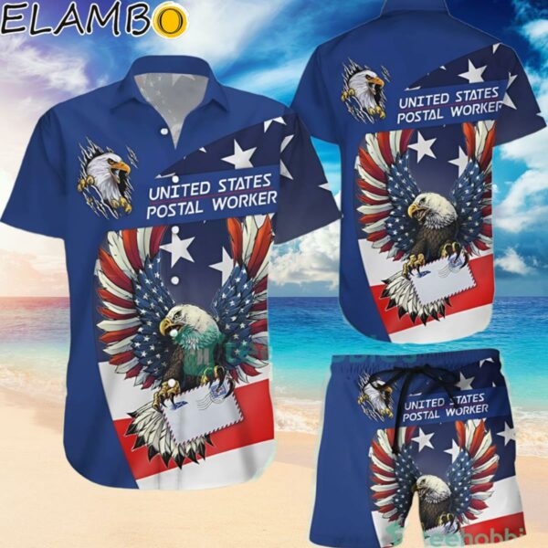 American Eagle Hawaiian Shirt Eagle Postal Worker American Flag Hawaiian Shirt Hawaiian Hawaiian