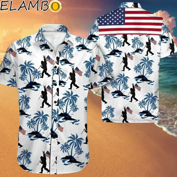 Bigfoot American Flag 4th Of July Hawaiian Shirt Hawaaian Shirt Hawaaian Shirt