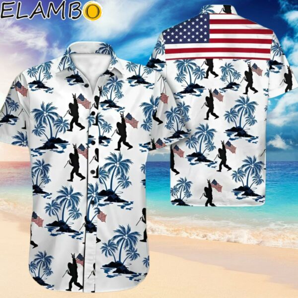 Bigfoot American Flag 4th of July Hawaiian Shirt Bigfoot Aloha Shirt Hawaiian Hawaiian
