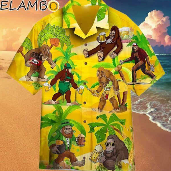Bigfoot And Beer Sasquatch Lovers Casual Hawaiian Shirt Hawaaian Shirt Hawaaian Shirt
