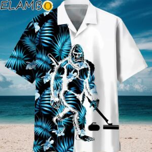 Bigfoot Curling Tropical Hawaiian Shirt Aloha Shirt Aloha Shirt