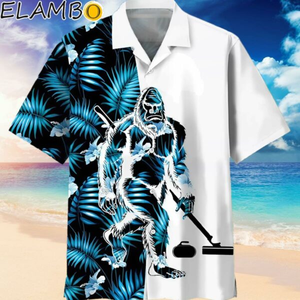 Bigfoot Curling Tropical Hawaiian Shirt Hawaiian Hawaiian