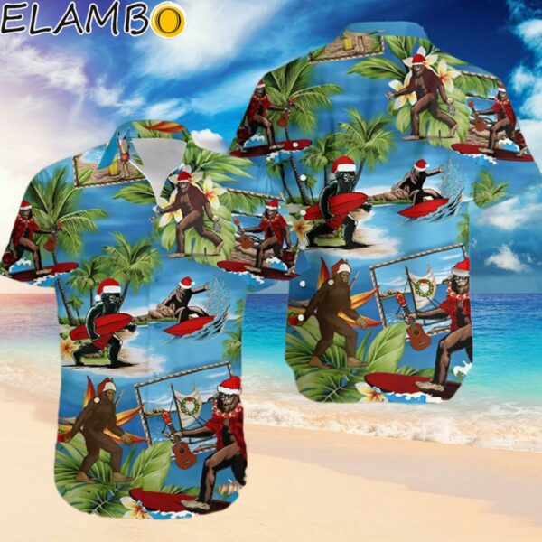 Bigfoot Hawaiian Shirt Christmas Bigfoot At The Beach Hawaiian Shirt Hawaiian Hawaiian