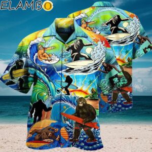 Bigfoot Loves Cool Surfing Summer Hawaiian Shirt Aloha Shirt Aloha Shirt