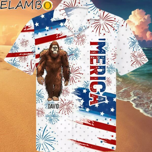 Bigfoot Patriotic Hawaiian Shirt Hawaaian Shirt Hawaaian Shirt