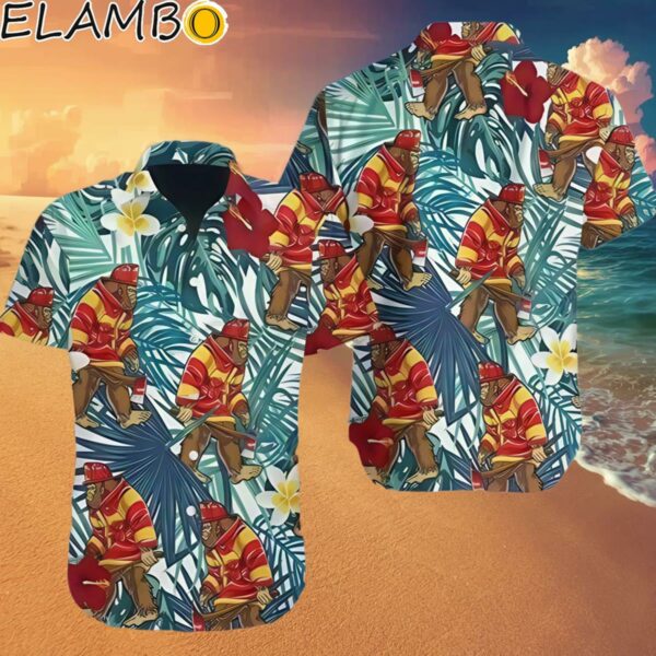 Bigfoot Proud Firefighter Summer Vibe Tropical Hawaiian Shirt Hawaaian Shirt Hawaaian Shirt