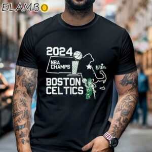 Boston Celtics 2024 NBA Finals Champions City State Shirt Black Shirt Black Shirt