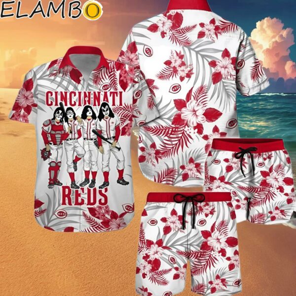 Cincinnati Reds And Kiss Short Sleeve Hawaiian Shirt Hawaaian Shirt Hawaaian Shirt