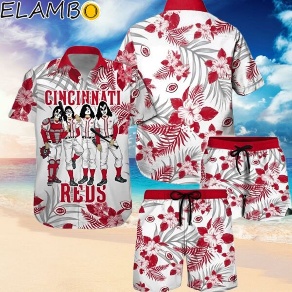 Cincinnati Reds And Kiss Short Sleeve Hawaiian Shirt Hawaiian Hawaiian