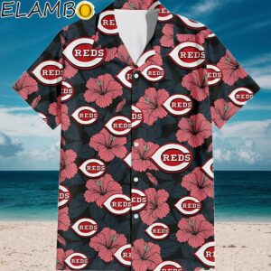 Cincinnati Reds Big Logo And Light Coral Hibiscus 3D Hawaiian Shirt Aloha Shirt Aloha Shirt