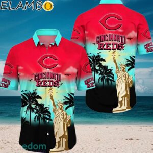 Cincinnati Reds MLB Fans Statue of Liberty Summer Hawaiian Shirt Aloha Shirt Aloha Shirt