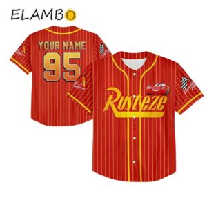 Custom Disney Cars Lightning Mcqueen Collection Awesome Baseball Jersey Printed Thumb