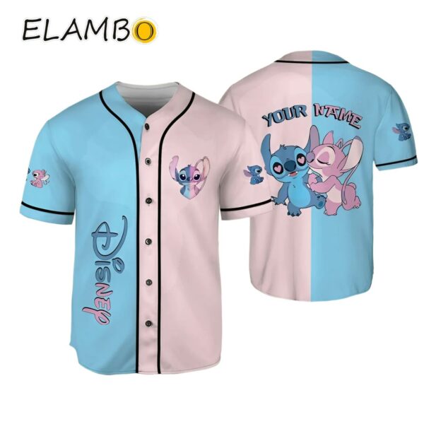 Custom Disney Stitch And Angel Baseball Jersey Vintage Style Printed Thumb