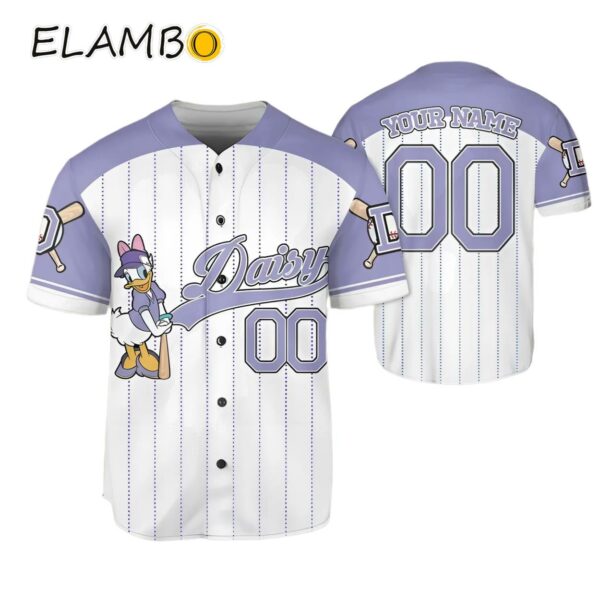 Custom Name Disney Daisy Duck Game Day Baseball Jersey Printed Thumb