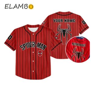 Custom Spider Man Red Baseball Jersey Disney Gifts For Fans Printed Thumb