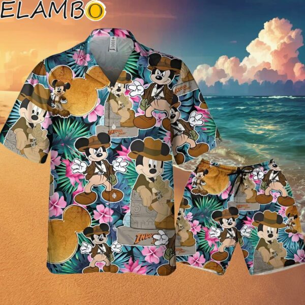 Disney Mickey Summer Tropical Floral Indiana Jones Aloha Hawaiian Shirt Hawaaian Shirt Hawaaian Shirt