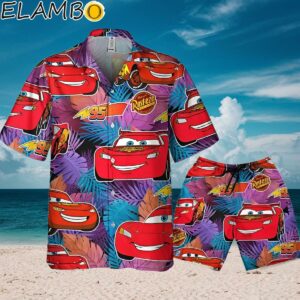Disney Pixar Cars Lightning McQueen Summer Tropical Paradise Hawaiian Shirt Aloha Shirt Aloha Shirt