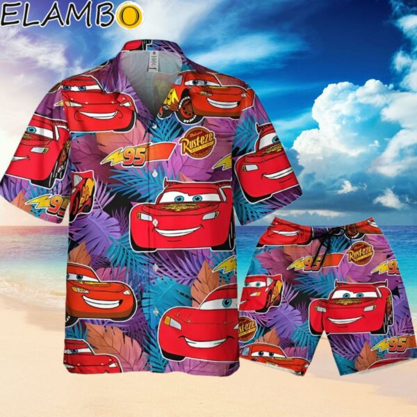 Disney Pixar Cars Lightning McQueen Summer Tropical Paradise Hawaiian Shirt Hawaiian Hawaiian