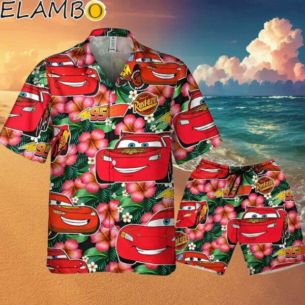 Disney Pixar Cars Lightning McQueen Summer Viber Floral Hawaiian Shirt Hawaaian Shirt Hawaaian Shirt