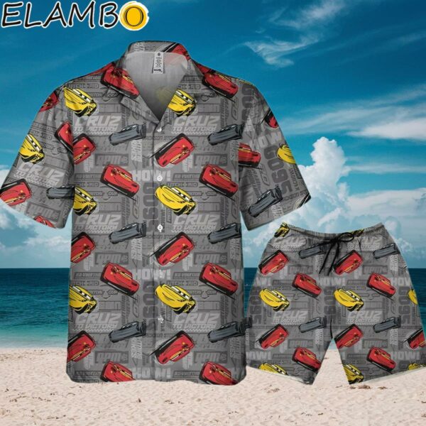 Disney Pixar Cars Multicolor Car Toss Fabric Texture Hawaii Shirt Aloha Shirt Aloha Shirt