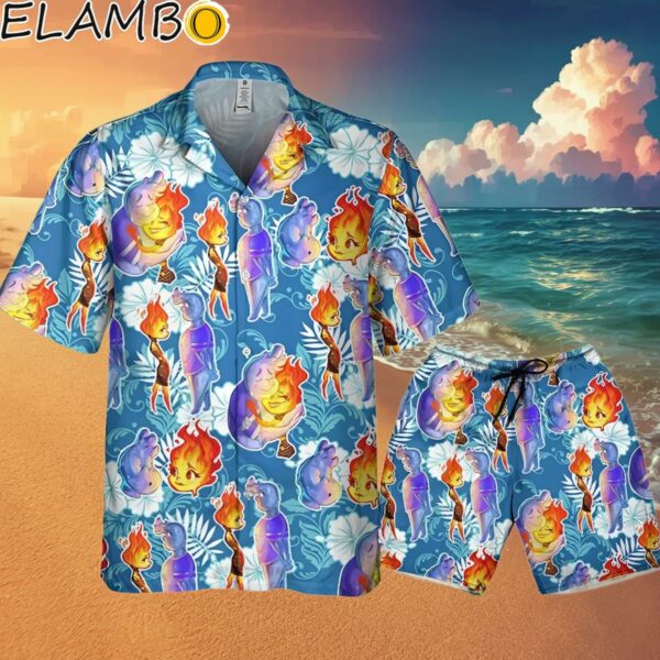 Disney Pixar Elemental Summer Beach Tropical Blue Style Disney Hawaii Shirt Hawaaian Shirt Hawaaian Shirt