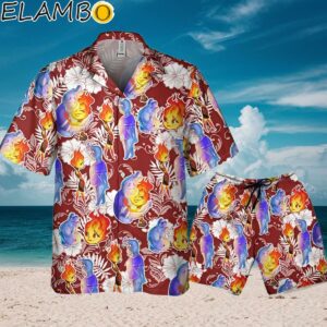 Disney Pixar Elemental Summer Beach Tropical Red Disneyland Button Up Shirt Aloha Shirt Aloha Shirt