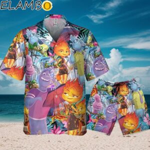 Disney Pixar Elemental Tropical Summer Button Up Shirt Aloha Shirt Aloha Shirt