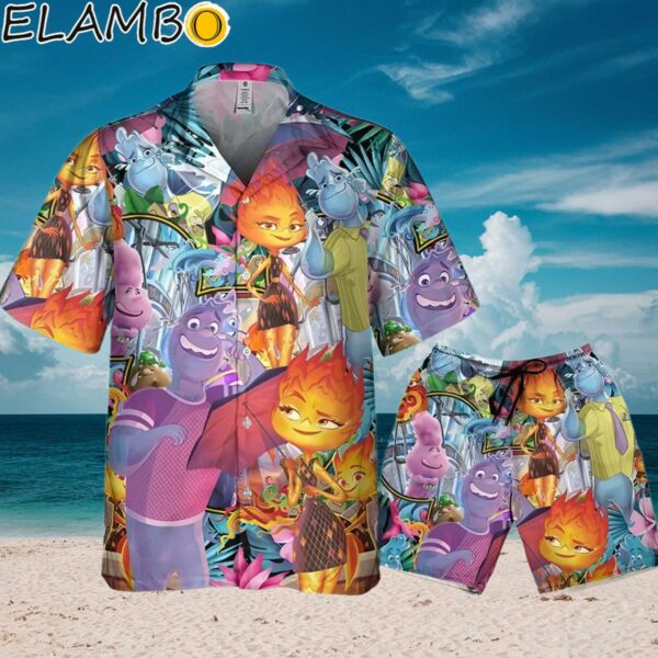 Disney Pixar Elemental Tropical Summer Button Up Shirt Aloha Shirt Aloha Shirt