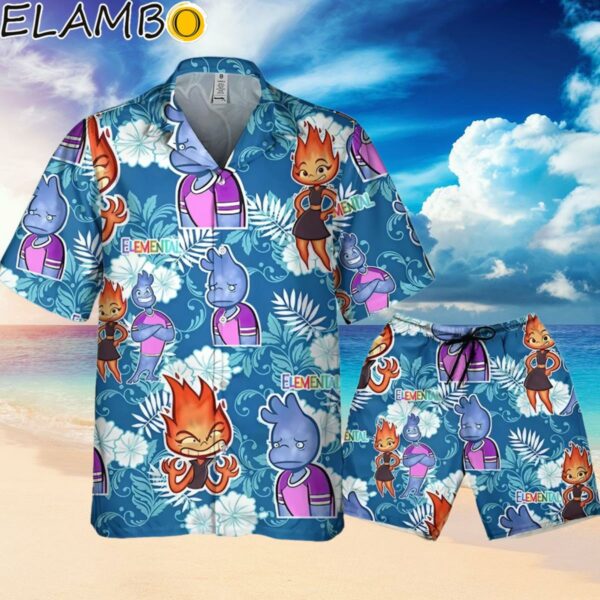 Disney Pixar Elemental Wade And Ember Emotion Blue Magic Kingdom Hawaiian Shirt Hawaiian Hawaiian