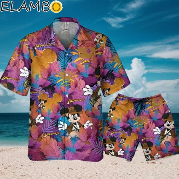 Disneyland Mickey Indiana Jones Adventure Colorful Summer Tropical Hawaii Shirt Aloha Shirt Aloha Shirt