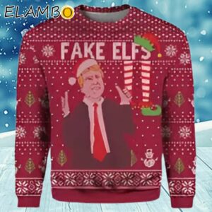 Donald Trump Fake Elf Ugly Christmas Sweater Red Sweater Ugly
