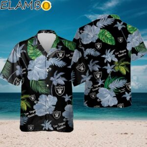 Las Vegas Raiders NFL Color Hibiscus Button Up Hawaiian Shirt Aloha Shirt Aloha Shirt